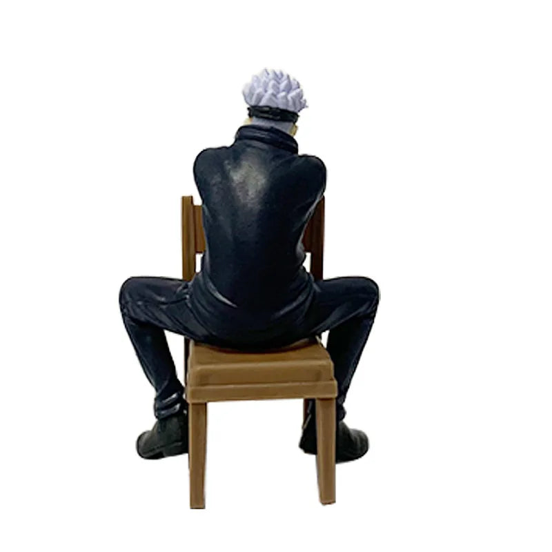 11CM Gojo Satoru Anime Jujutsu Kaisen Figure Satoru Gojo Rest Time Sitting Position Comes with Stool Gift Toy Action Figure PVC